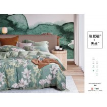 《ROYAL WINGS》100%天絲™/60s鋪棉床包+兩用被四件組 TENCEL™ Lyocel【靜婉】